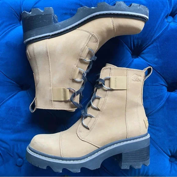 Sorel - Women’s Joan Now Lace Boot Caribou Buff Black - size 8.5 - Picture 5 of 10